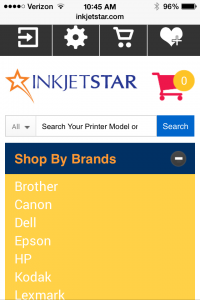 Inkjet Star mobile-ready website