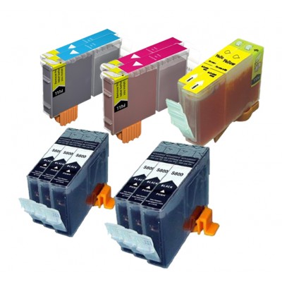 Compatible Canon BCI-3e and BCI-6 ink cartridges 12-piece bulk set (3 BCI-3eBK, 3 BCI-6BK, 2 BCI-6C, 2 BCI-6M, 2 BCI-6Y)