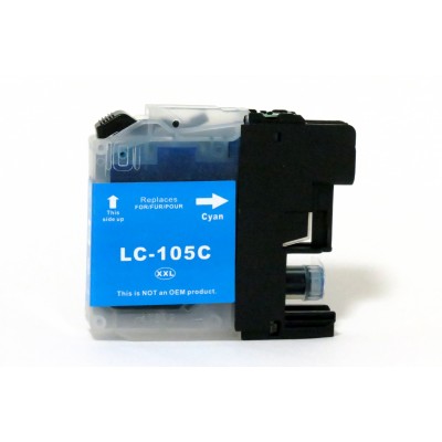 Compatible Brother LC105C extra high yield cyan ink cartridge