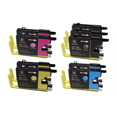 Compatible Brother LC79BK, LC79C, LC79M, LC79Y extra high yield ink cartridges (3 black, 2 cyan, 2 magenta, 2 yellow) value pack