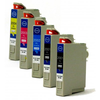 Remanufactured Epson inkjet cartridges T220xl Bk,C,M,Y (2 T220XL120 black, 1 T220XL220 cyan, 1 T220XL320 magenta and 1 T220XL420 yellow)