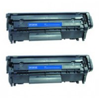 Compatible HP Q2612X (HP 12X) high yield black laser toner cartridge (2 pieces)