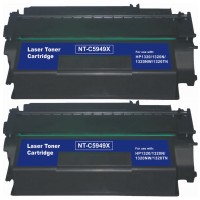 Remanufactured HP Q5949X (HP 49X) high yield black laser toner cartridge (2 pieces)