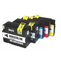 Remanufactured HP 932XL high yield ink cartridges: 2 black, 1 cyan, 1 magenta, 1 yellow