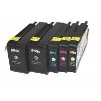Remanufactured HP 952XL high yield ink cartridges: 1 black, 1 cyan, 1 magenta, 1 yellow 