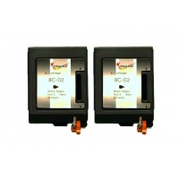 Remanufactured Canon BC-02 black ink cartridge - 2 pieces