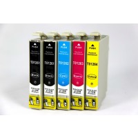 Remanufactured Epson inkjet cartridges (2 T126120 black, 1 T126220 cyan, 1 T126320 magenta and 1 T126420 yellow)