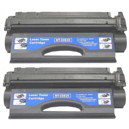 Remanufactured Canon S35 black laser toner cartridge - 2 pieces