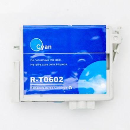 Remanufactured Epson T060220 cyan ink cartridge