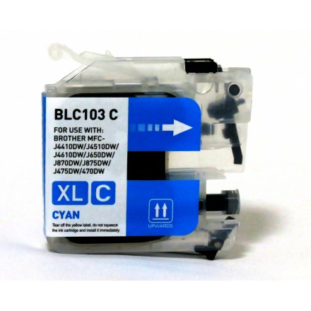 Compatible Brother LC103C high yield cyan ink cartridge