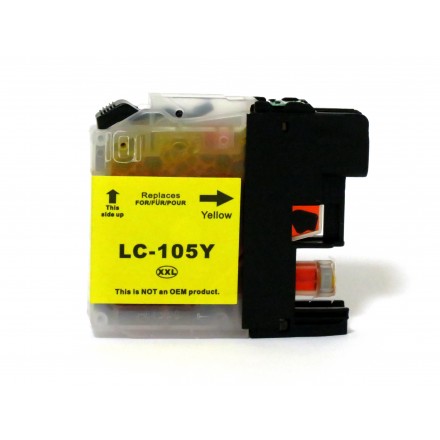 Compatible Brother LC105Y extra high yield yellow ink cartridge