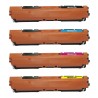 Compatible HP laser toner cartridges: 1 HP CF400X black, 1 HP CF401X cyan, 1 HP CF402X yellow and 1 HP CF403X magenta