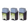 Remanufactured HP C6614 (No. 20) black ink cartridge (3 pieces)